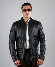Danny Quilted Black Leather Biker Jacket