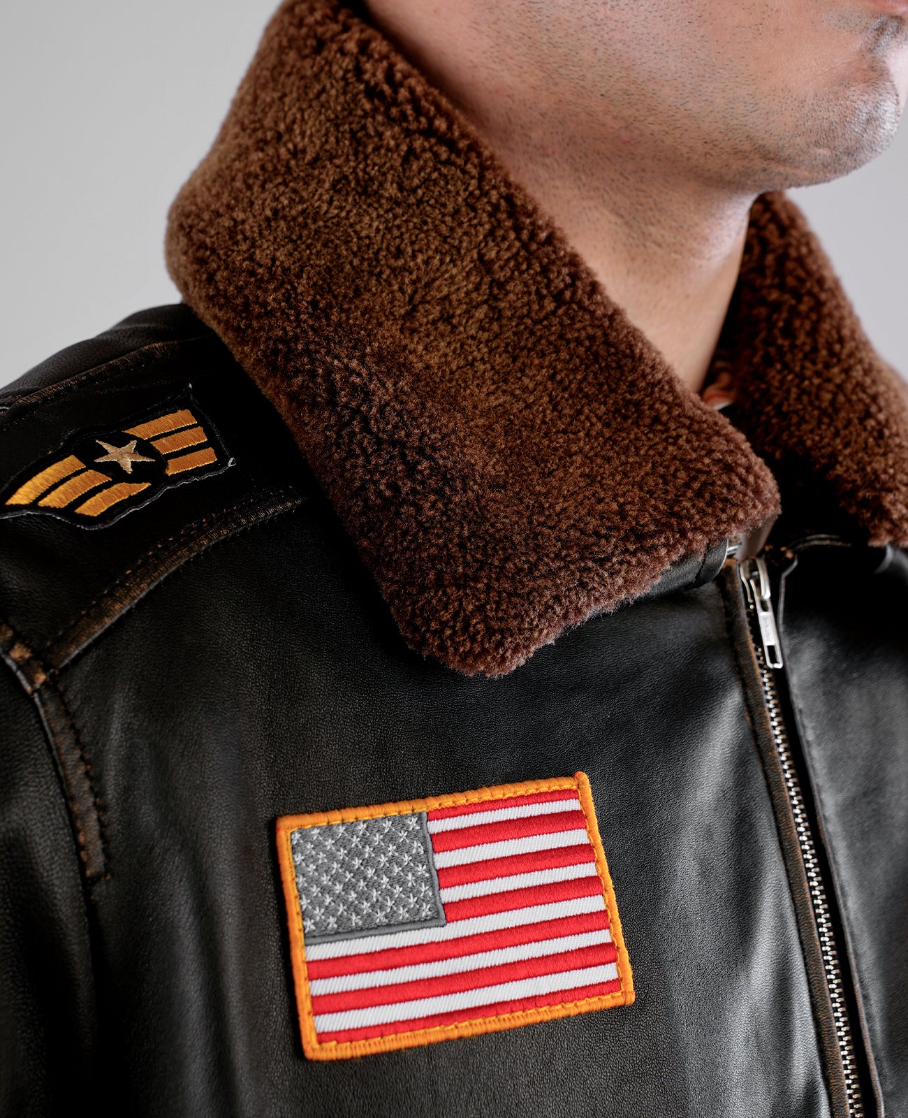 Coffmen Black A2 Leather Bomber Jacket