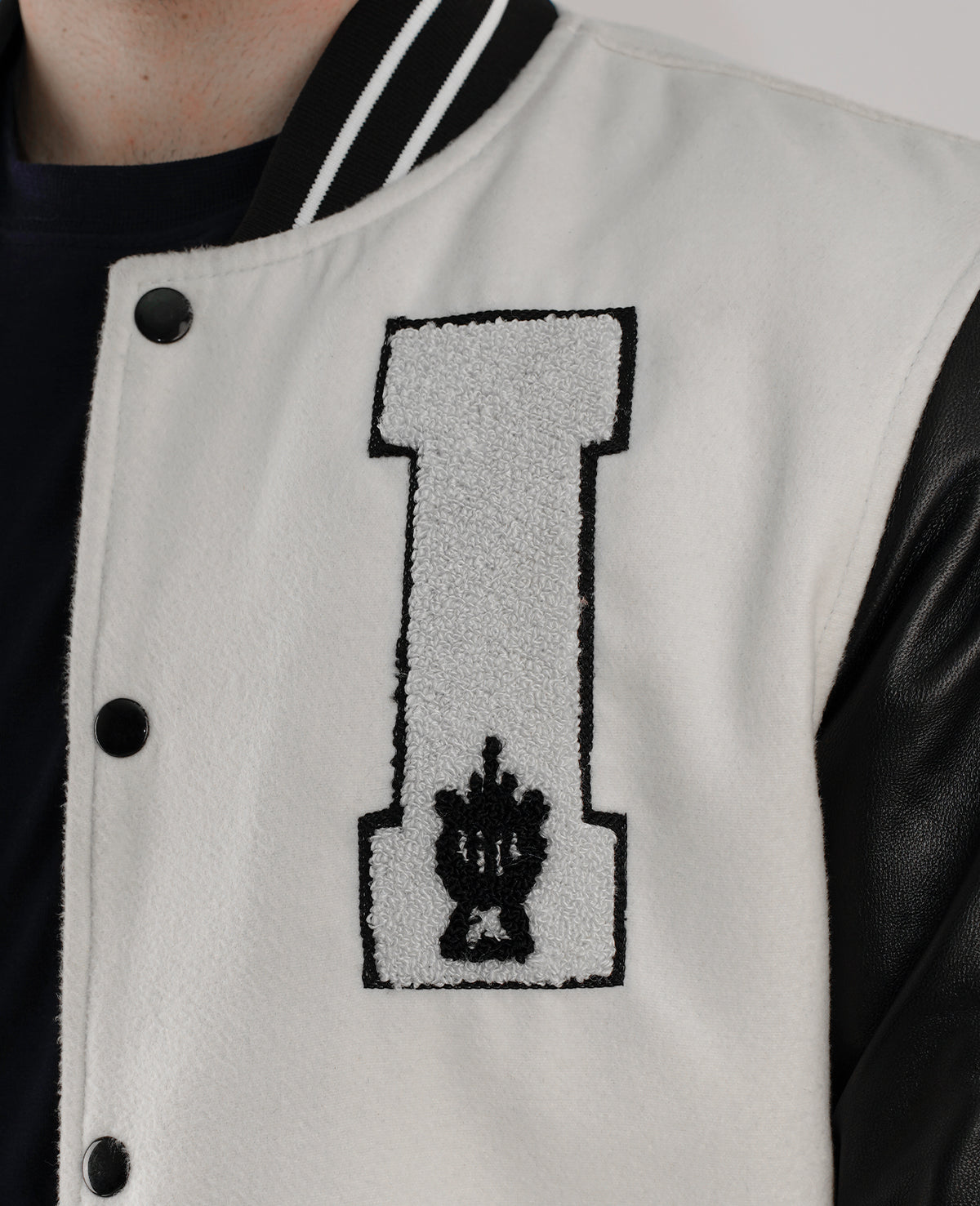 Randolf Silver Black Leather Biker Jacket