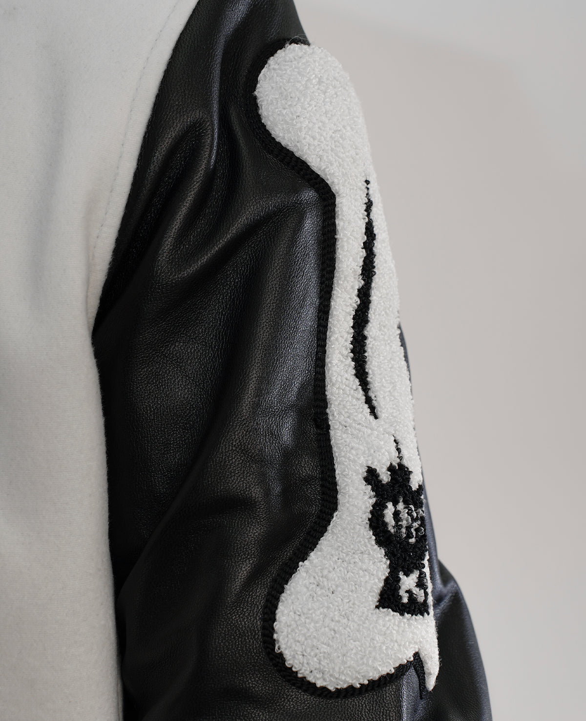 Randolf Silver Black Leather Biker Jacket
