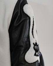 Randolf Silver Black Leather Biker Jacket