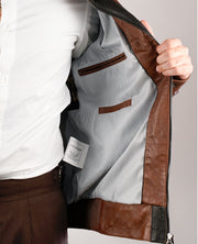 Dolf Brown Leather Jacket