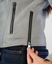Adalyn Quilted Black Leather Biker Jacket