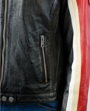 Rumy Maroon Leather Biker Jacket