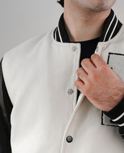 Randolf Silver Black Leather Biker Jacket
