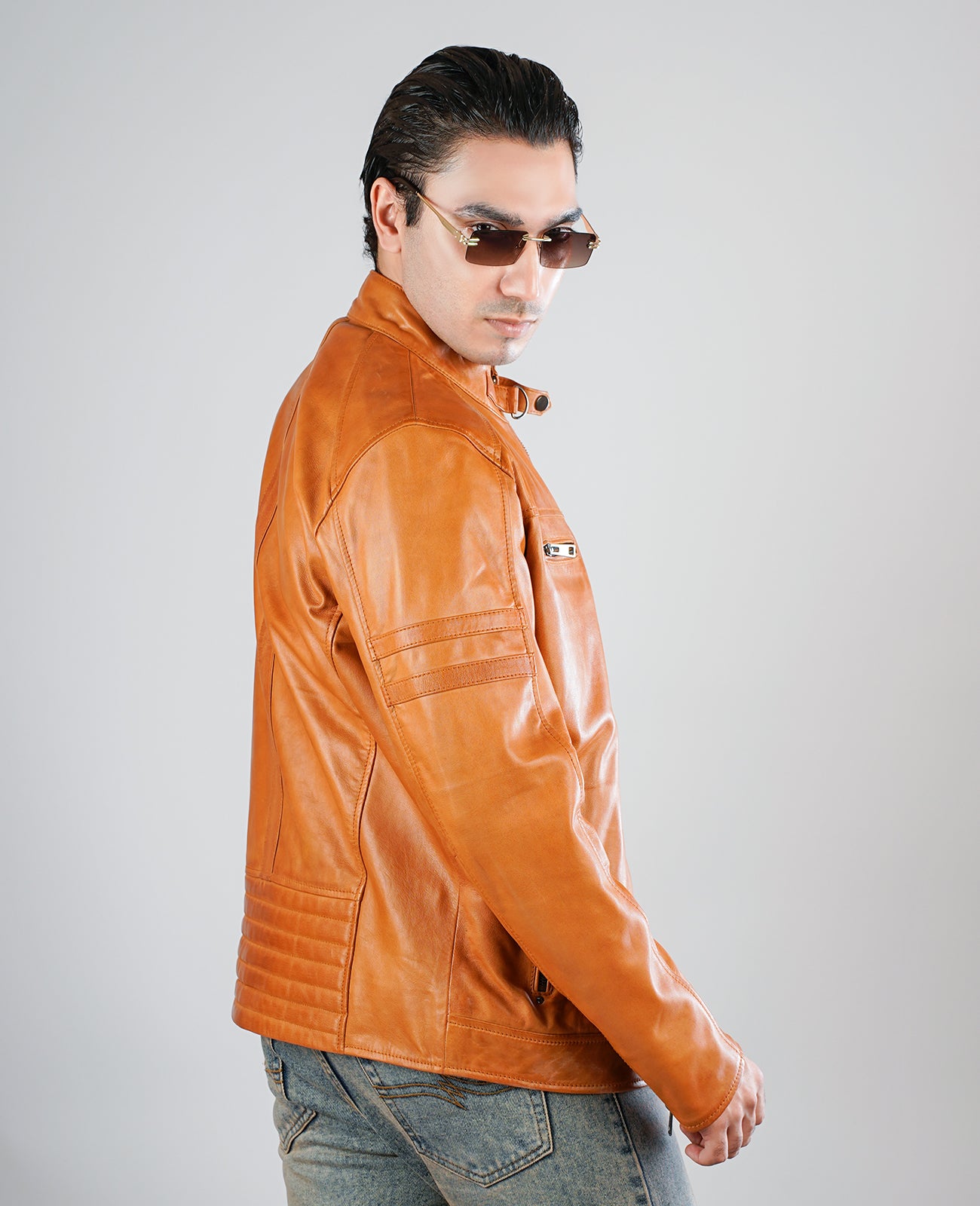 Coffmen Brown A2 Leather Bomber Jacket