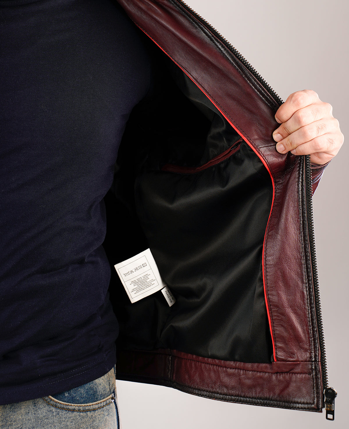 Dallis Brown Leather Shearling Trucker Jacket